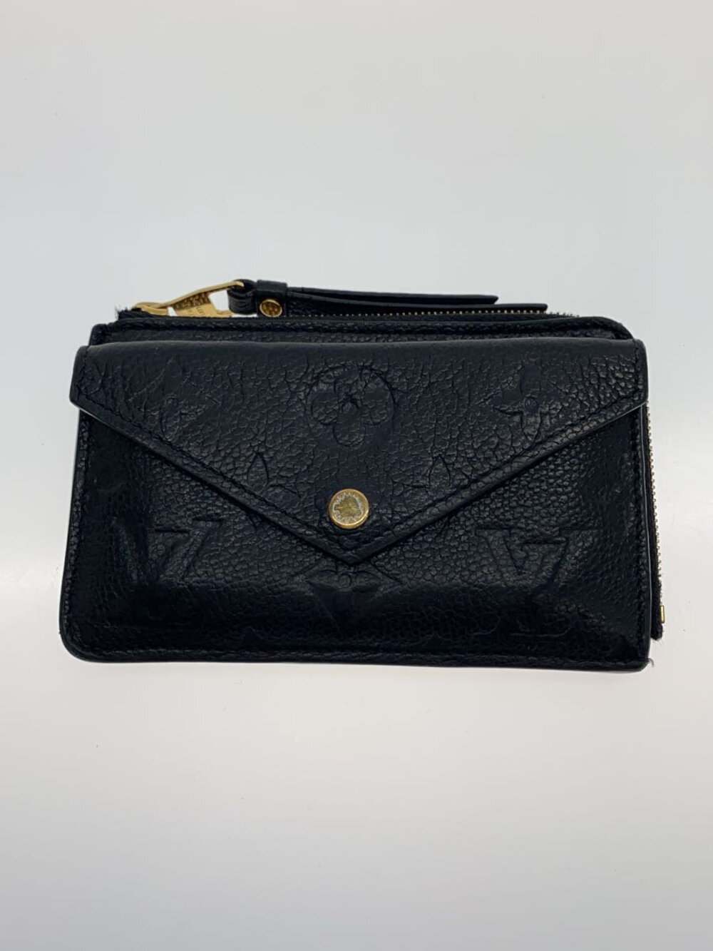 LOUIS VUITTON Monogram Empreinte Portecarte Verso Card Case Wallet Black